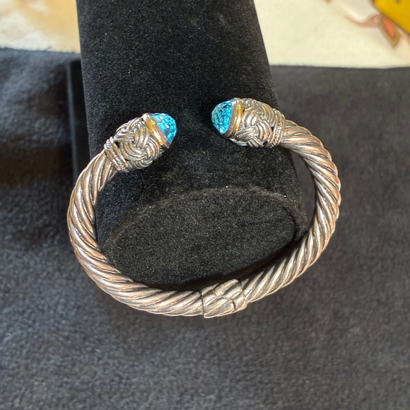 EFFY Bracelet 18kt Gold, Sterling Silver and Blue Topaz